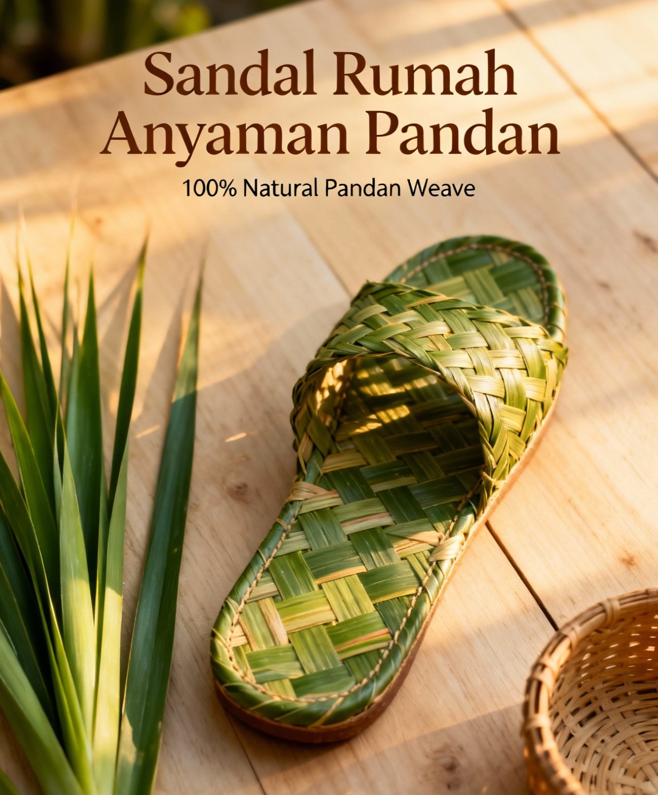 Sandal Rumah Anyaman Pandan