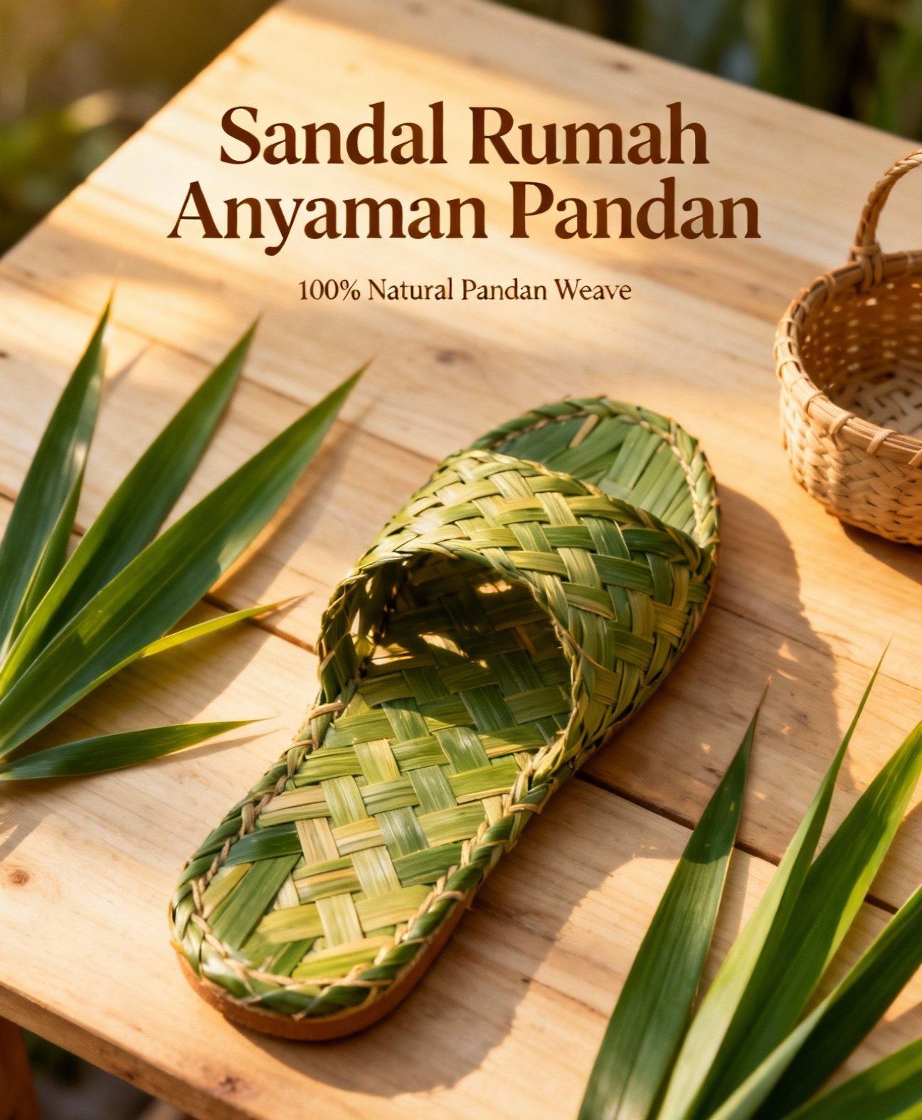 Sandal Rumah Anyaman Pandan