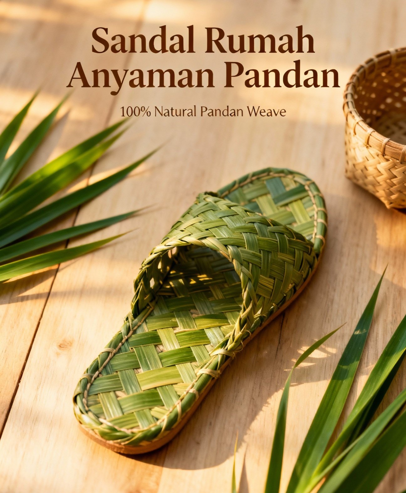 Sandal Rumah Anyaman Pandan
